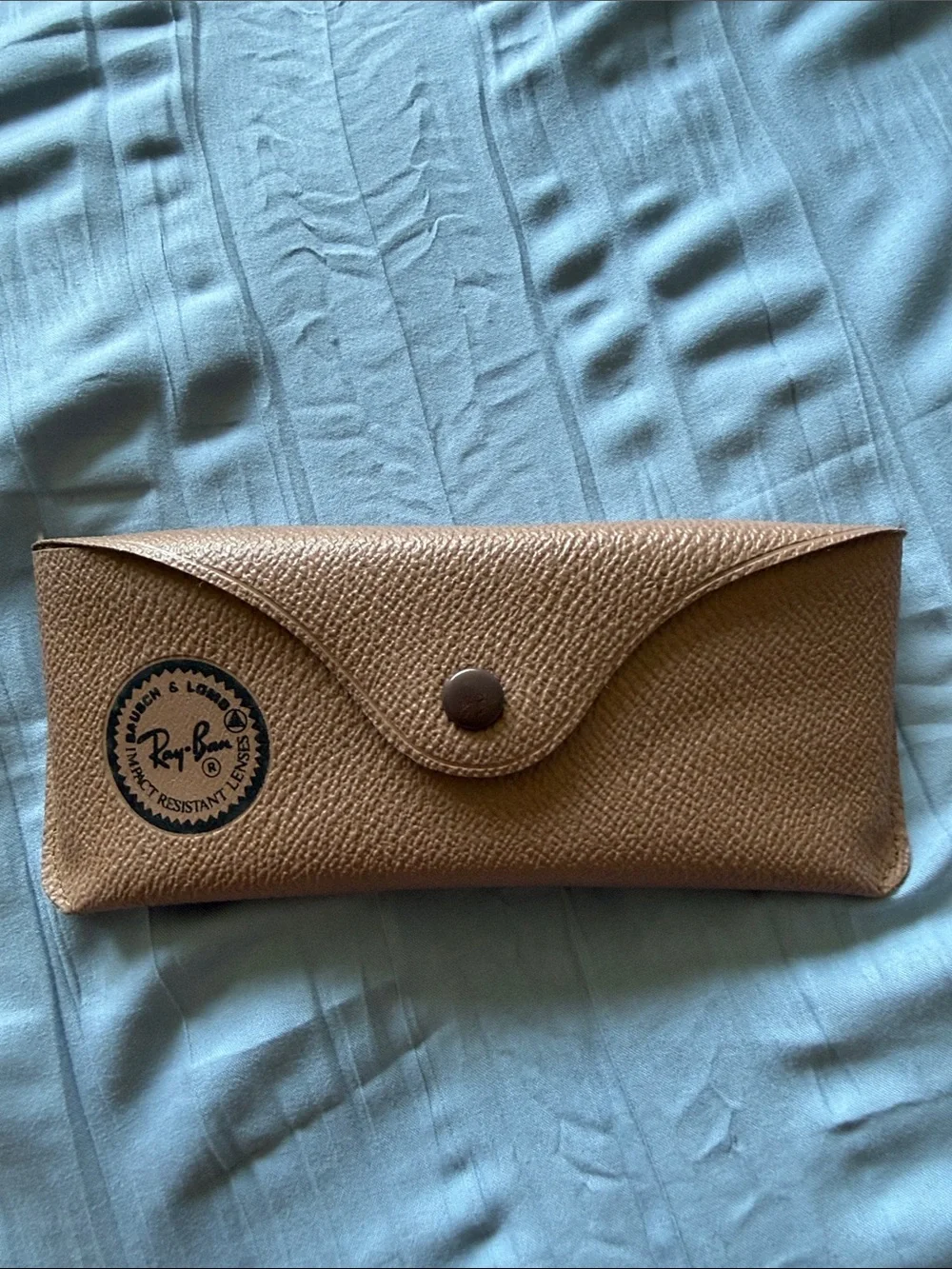 Ray-Ban Brown Glasses Case with Snap Closure
